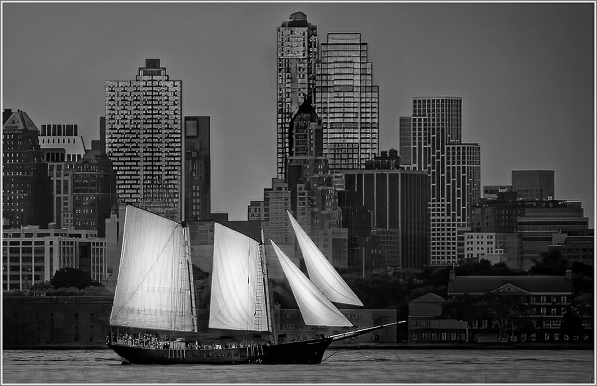Forrest Marjorie Sailing lower Manhattan Print   Mono   Class A 20251112